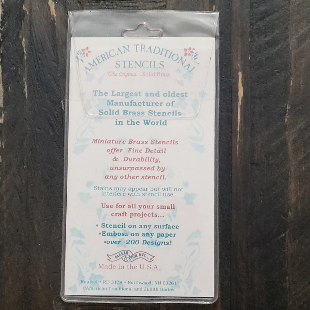 American Traditional Solid Brass Stencil