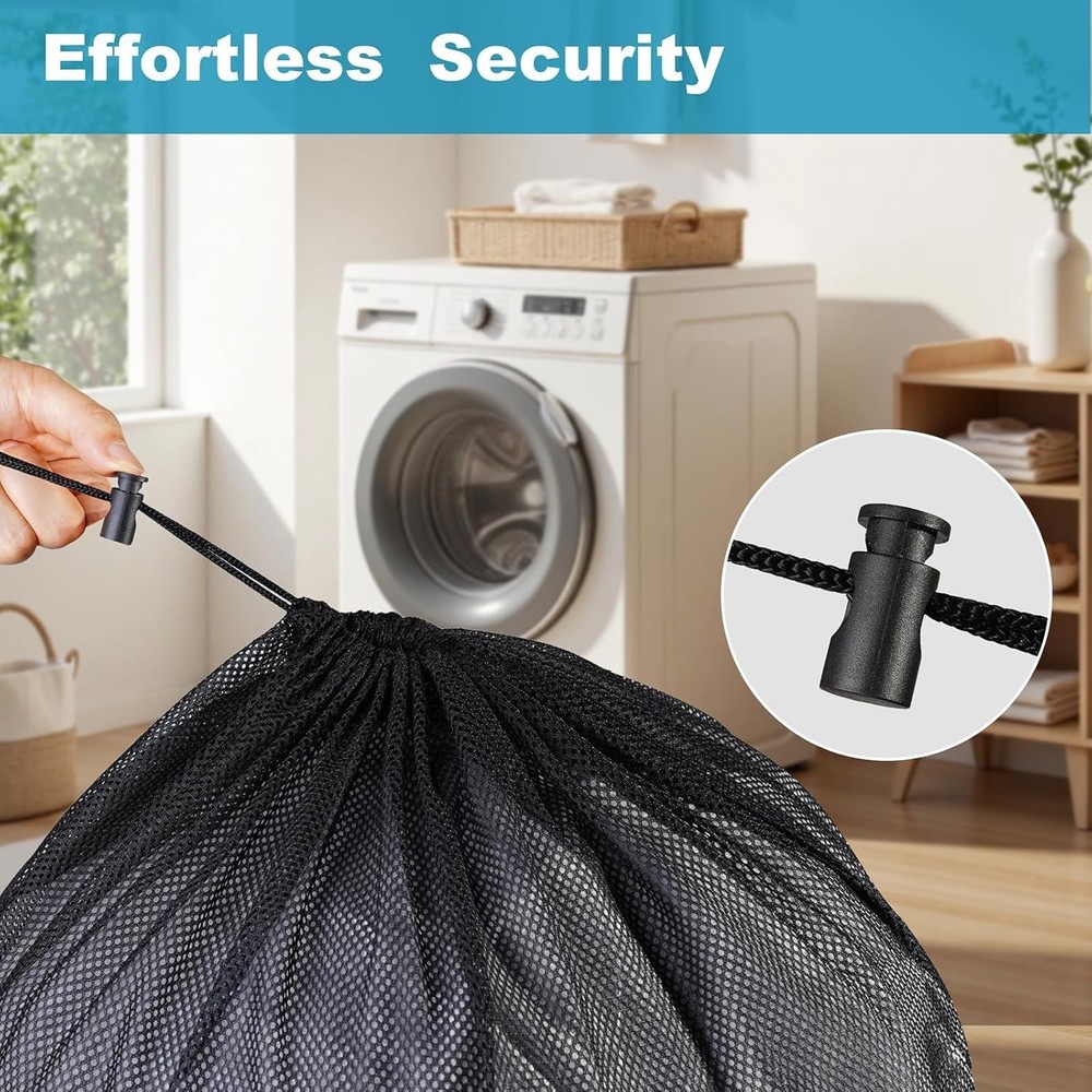 3-Pack Large Mesh Laundry Bags, 24x36 Inch, Drawstring Closure for Delicates