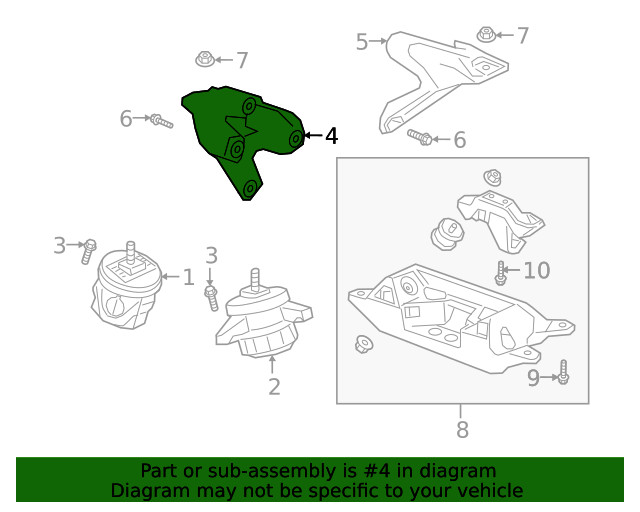 Genuine GM Passenger Side Engine Mount Bracket 84446334