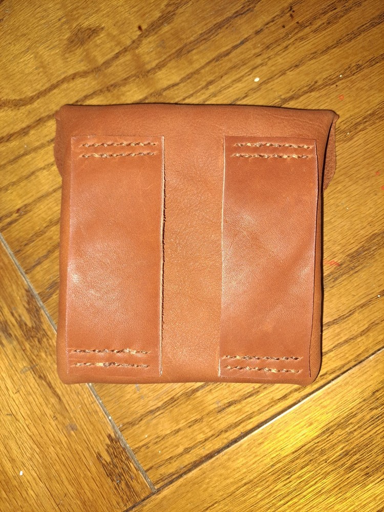 Leather Belt Pouch With Button Closure