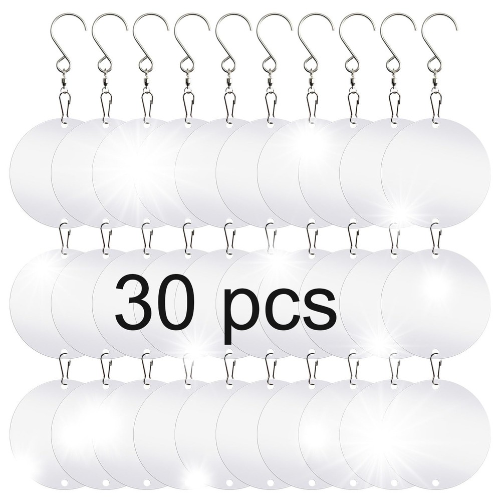 30 Pcs Highly Reflective Double Sided Bird Scare Devices Bird Scare Discs
