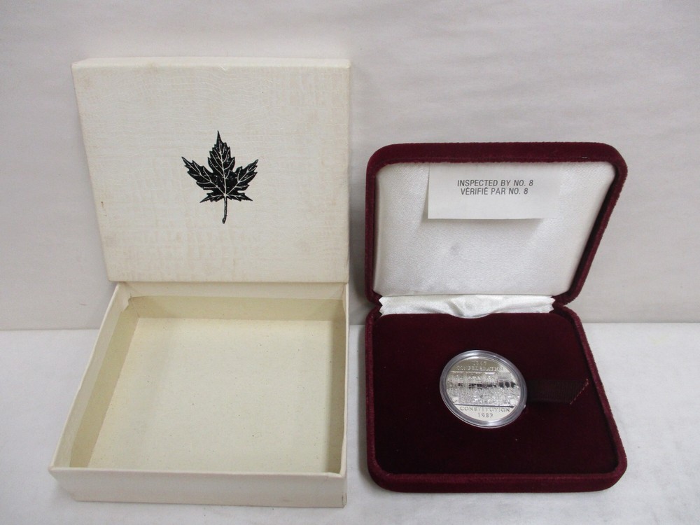 1982 Canada Confederation Constitution Commemorative Proof Dollar Coin with Box