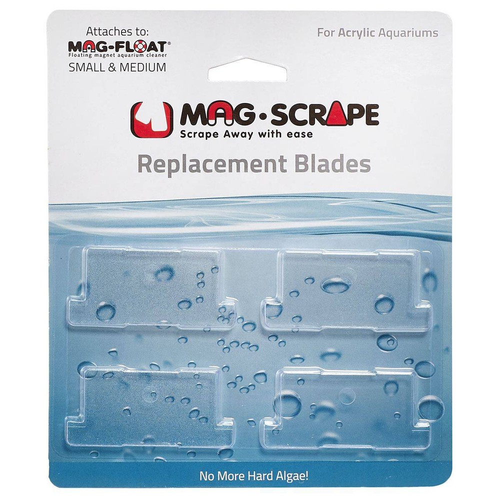 Mag-Float Acrylic Replacement Blade 4 Pack for Mag-Float 35A Small & 125A Medium