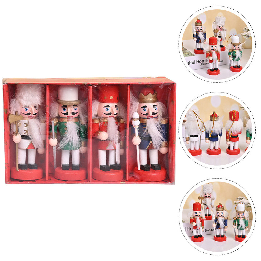4PCS Christmas Tree Hanging Nutcrackers Figures Decorative Nutcrackers Pendants