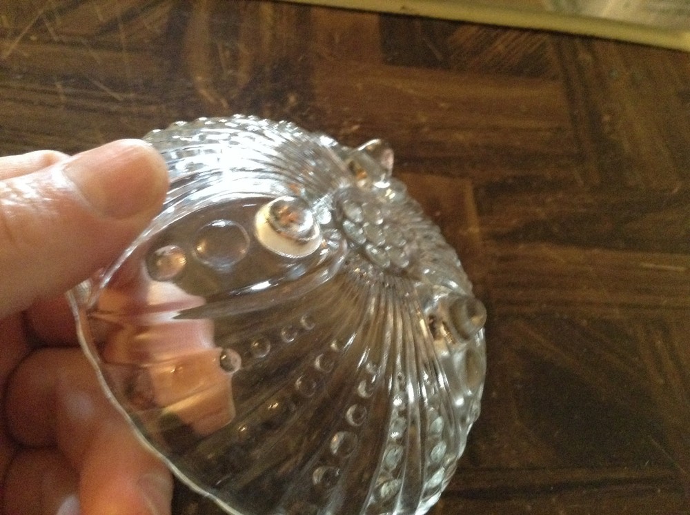 2 clear glass dishes