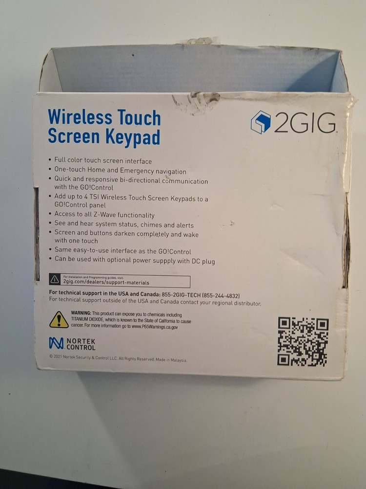 2GIG Secondary Touch Screen (2GIG-TS1) NEW