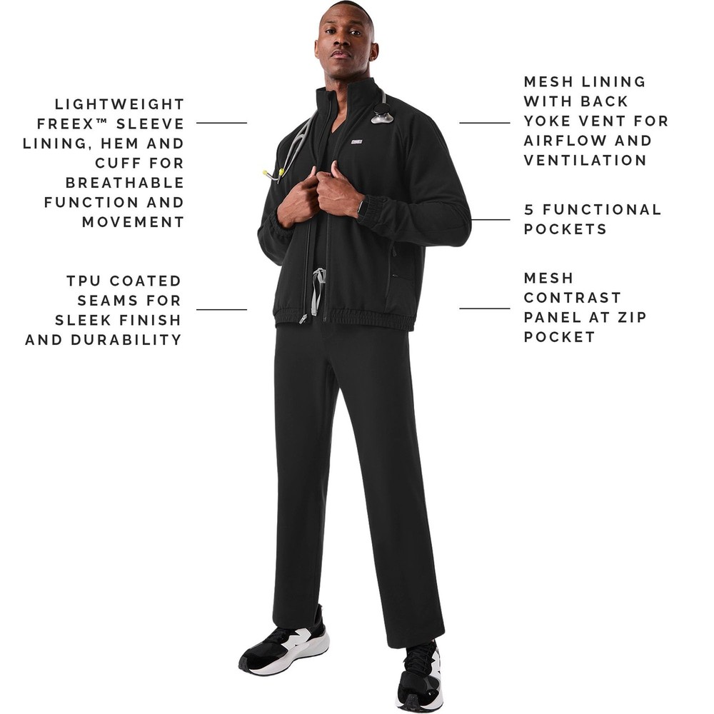 FIGS Cobaki Scrub Jacket for Men — 5 Pockets, Mesh Lining, Breathable Functio...