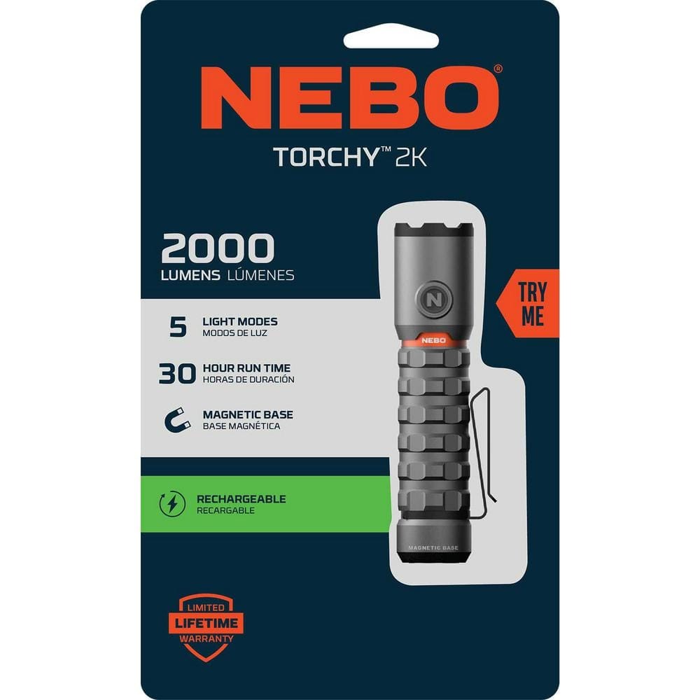 NEBO Torchy 2000 Lumen Rechargeable Flashlight