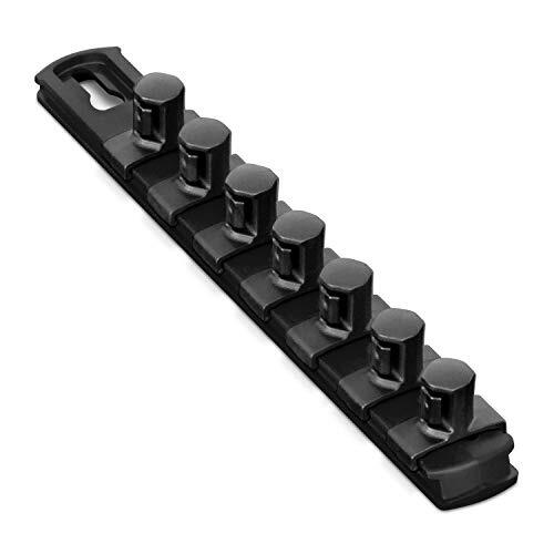 Ernst 8428M 8 Magnetic Socket Organizer with 7 Socket Clips - Black-1/2