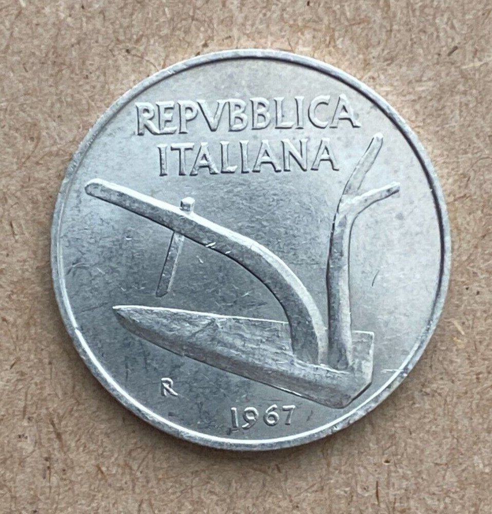 Italy, 10 Lire, 1967-R, KM#93, Uncirculated