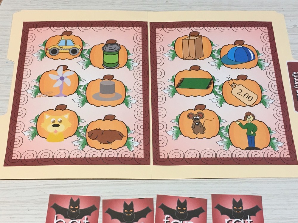 File Folder Game - Activity Set -Teaching Supplies READING Halloween