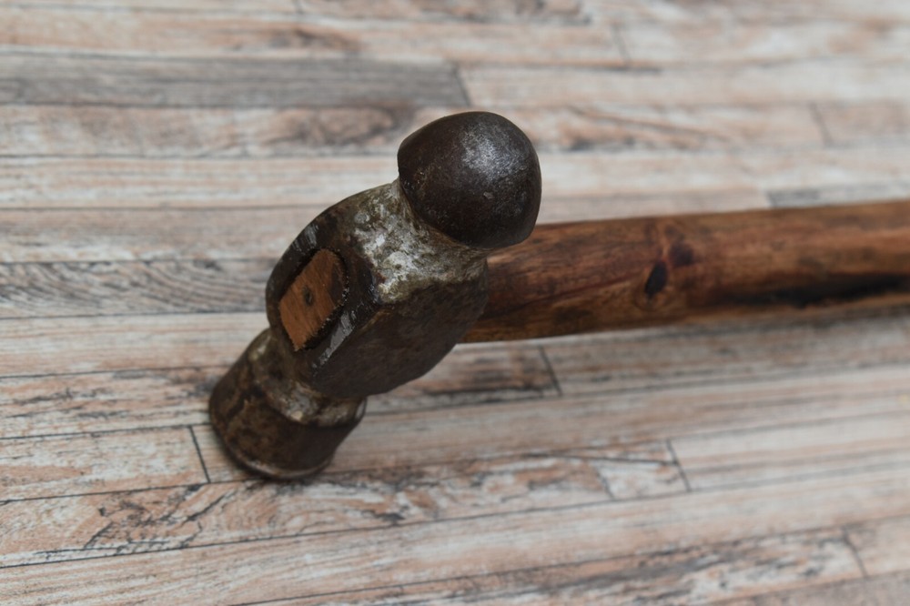 Used Iron Blacksmith Hammer Silversmith Carpentry Work Round Head Hammer Tool