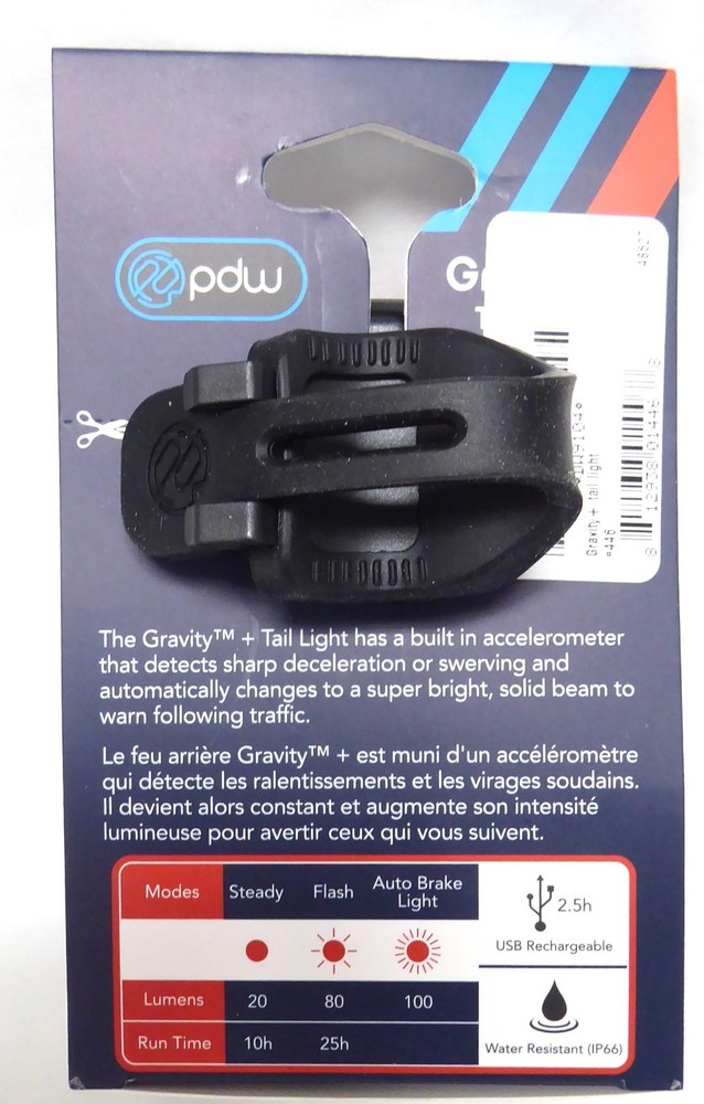 PDW Gravity Plus USB Tail Light with Autobrake