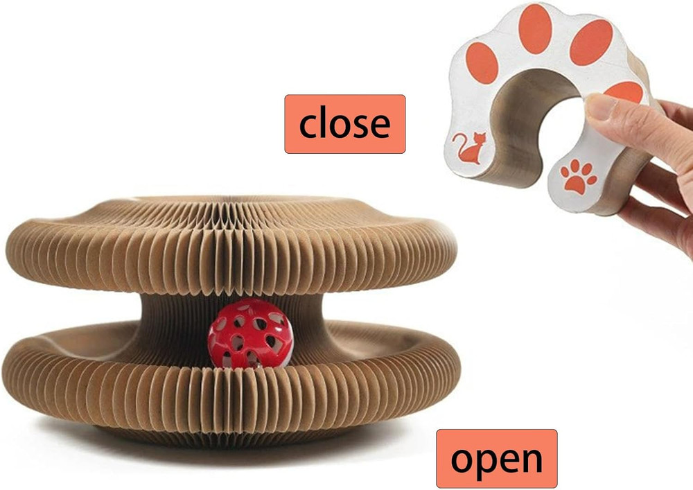 Kitty Curls Cat Toy Kurlz Interactive Scratch Pad Foldable AccordionRecyclabl