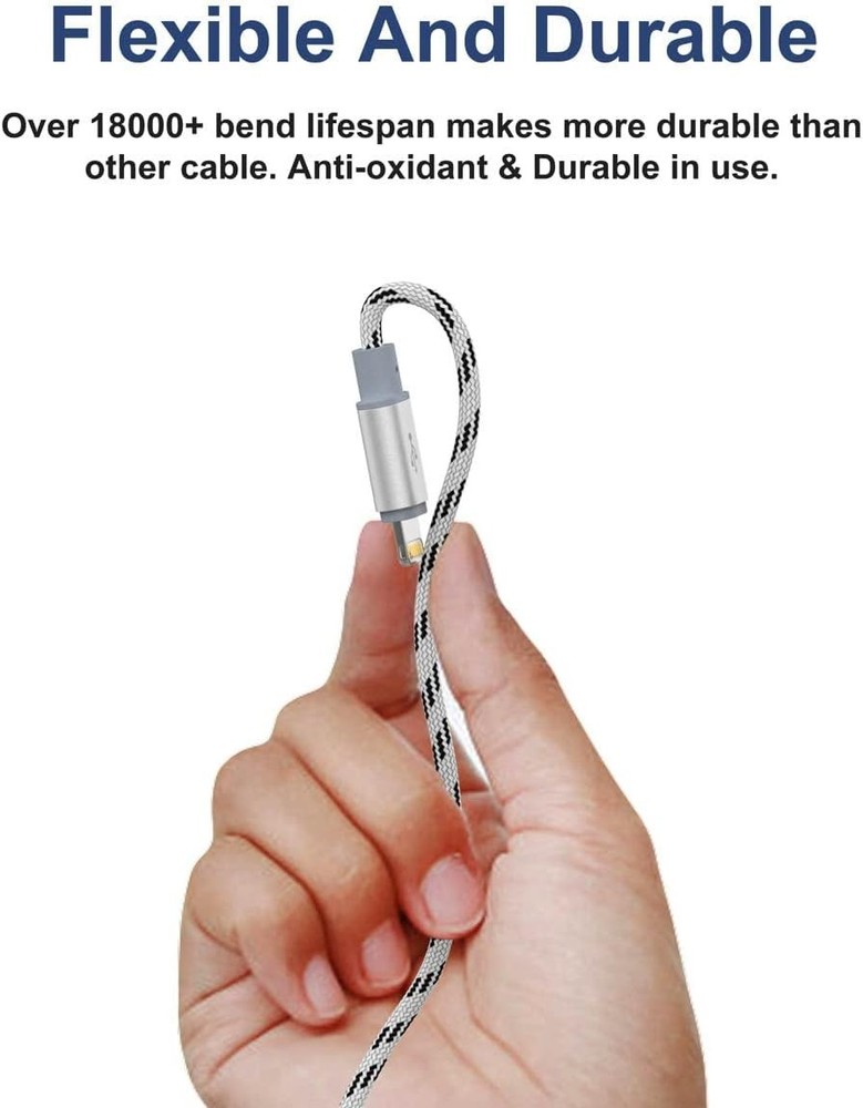 10ft Multi Charging Cable, 2Pack 4 in 1 Long Multiple Grey