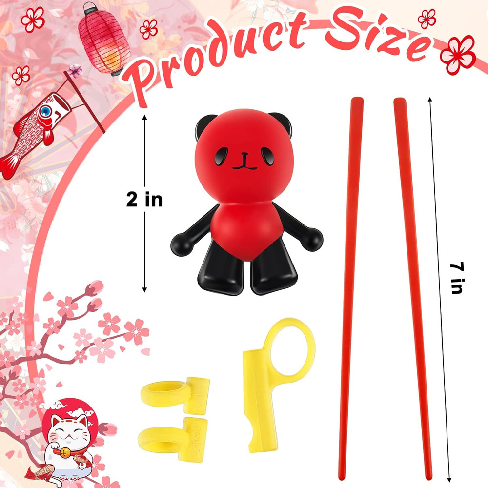 6 Pairs Training Chopsticks for Beginners, Reusable Learning Tableware, Cute Des