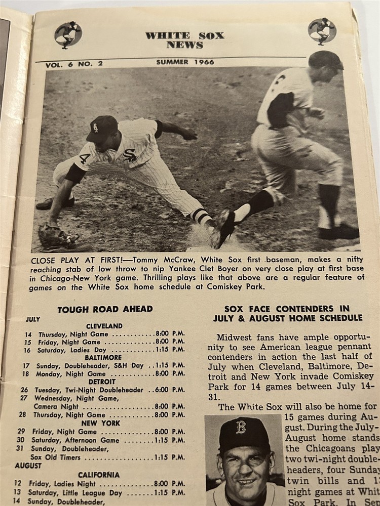 1966 CHICAGO White Sox WASHINGTON Senators Program COMISKEY PARK Agee PIERCE