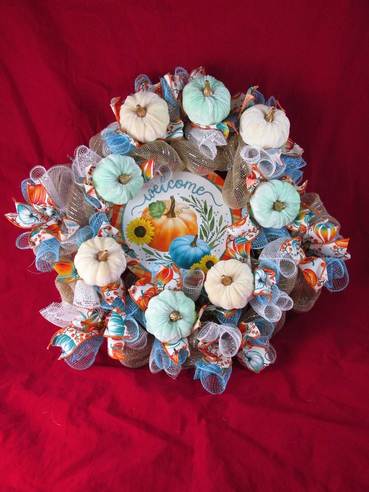 Woodland Cruffle Bubble Deco Mesh Fall Wreath