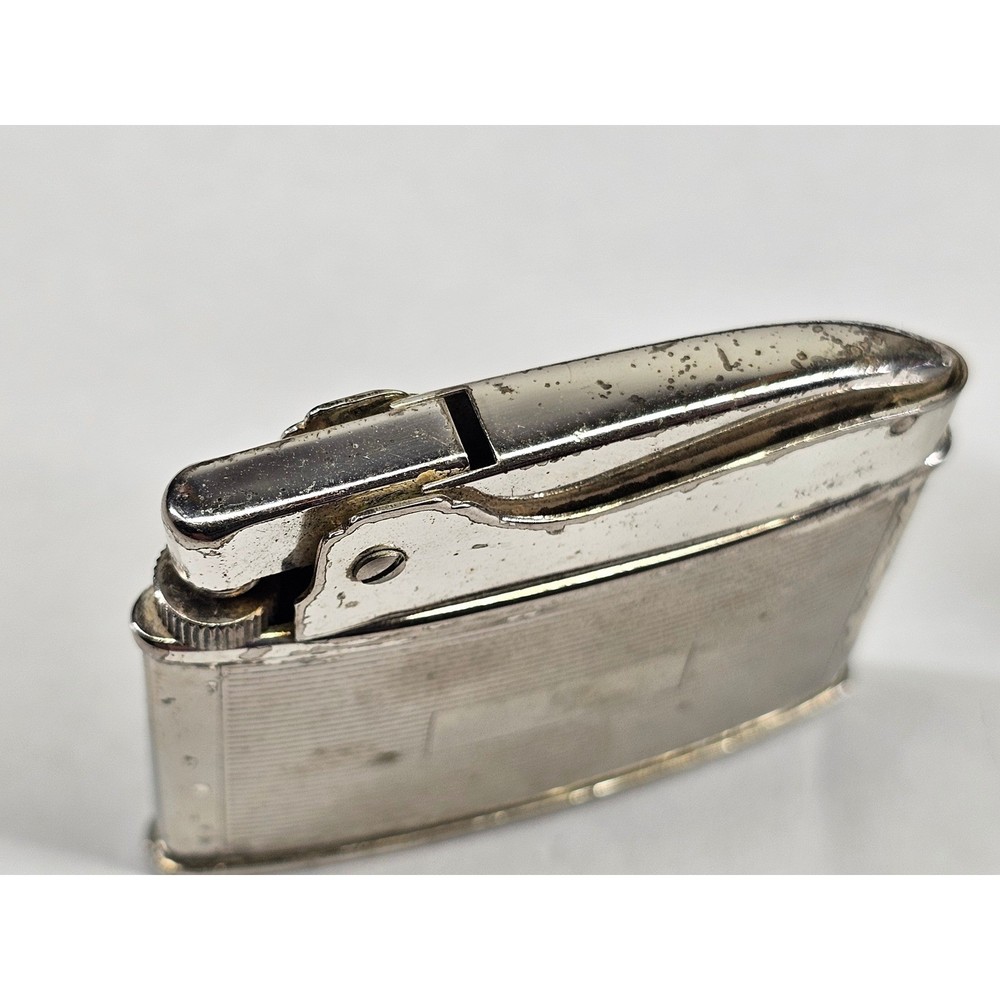 Ronson Lighter Set Adonis Varaflame Vintage Silver Chrome Fair Condition 2pc