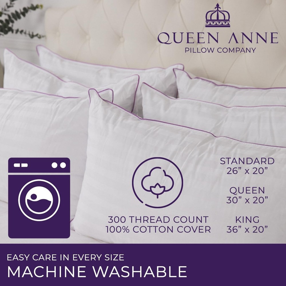 Hotel Collection Pillows – Luxury Down Alternative Bed Pillows (2-Pack, Queen...
