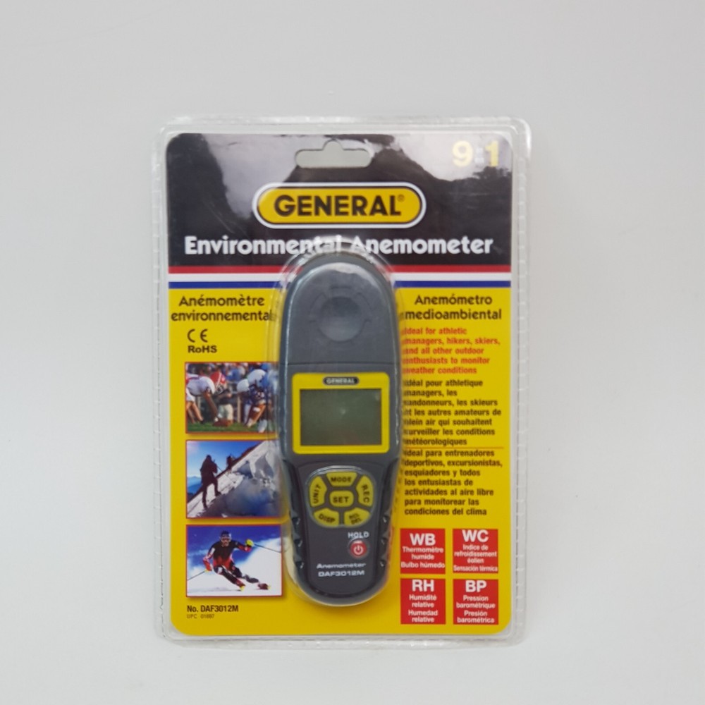 General Tools DAF3012M Environment Anemometer 9-in1 Pressure Speed Wind w/Memory