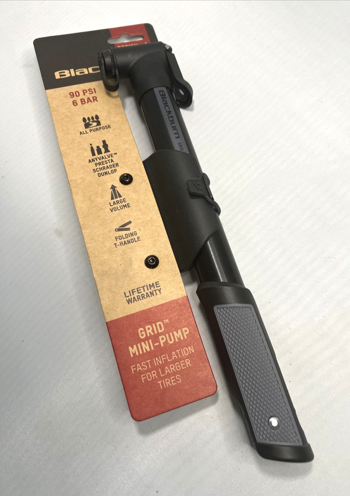 Blackburn Grid Mini Pump Presta & Schrader Valve Large Volume Folding T-Handle