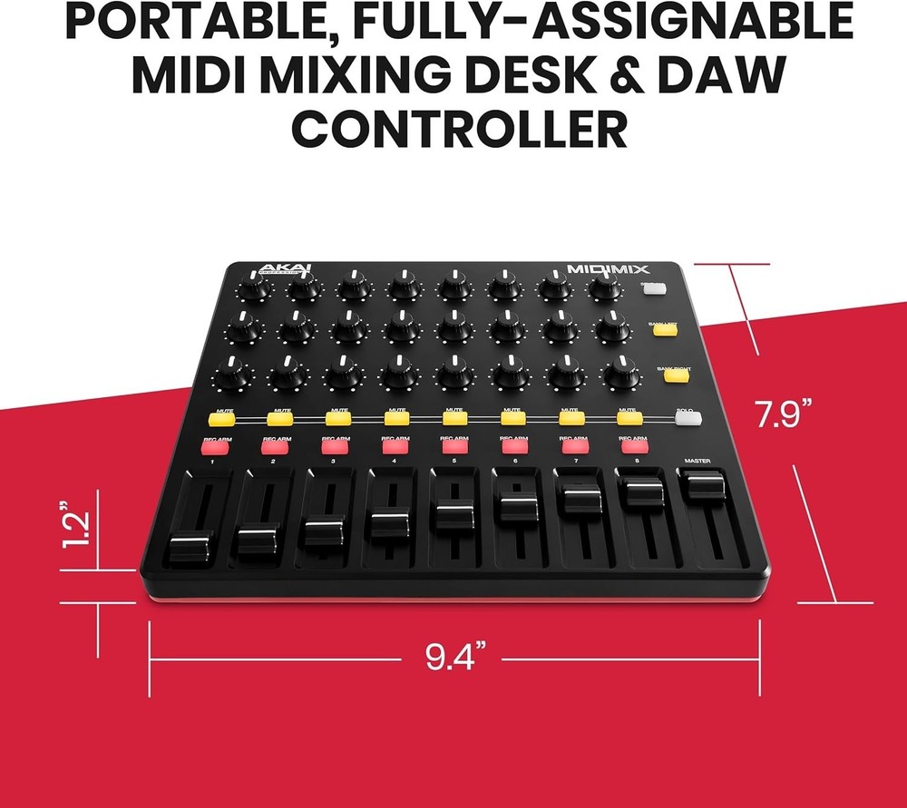 Compact DAW Control Surface with 24 Knobs and 16 Buttons