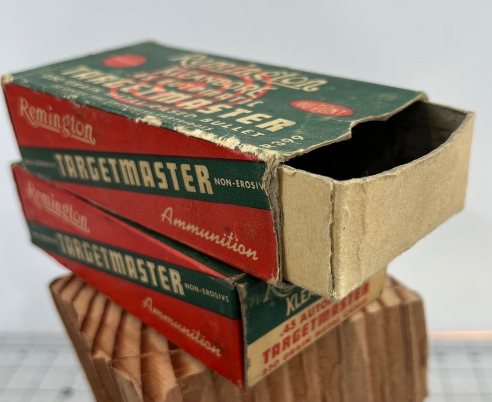 Vintage Remington Kleanbore .45 Automatic Targetmaster Ammunition Boxes ONLY