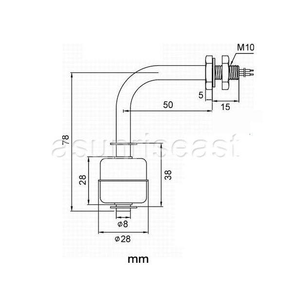 Right Angle Stainless Steel Ball Float Switch Tank Liquid Water Level Sensor