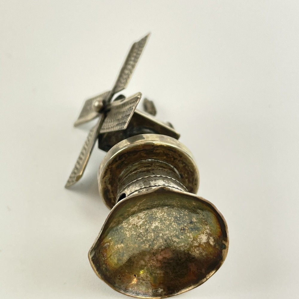 Antique Dutch Solid Silver Miniature Windmill Sword Mark Height 6cm