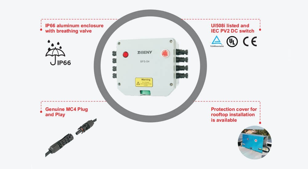 Fire Fighter Safety Switch Solar Panel 1 String Rapid Shutdown Protection