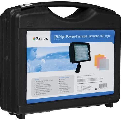 Polaroid High Powered LED Light, Variable Dimmable Light with Carrying Case