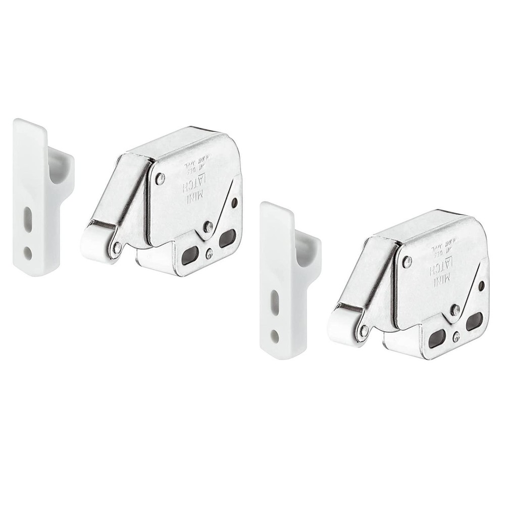 Hafele Mini Latch Automatic Spring Catch Nickel Plated (2 Pack)