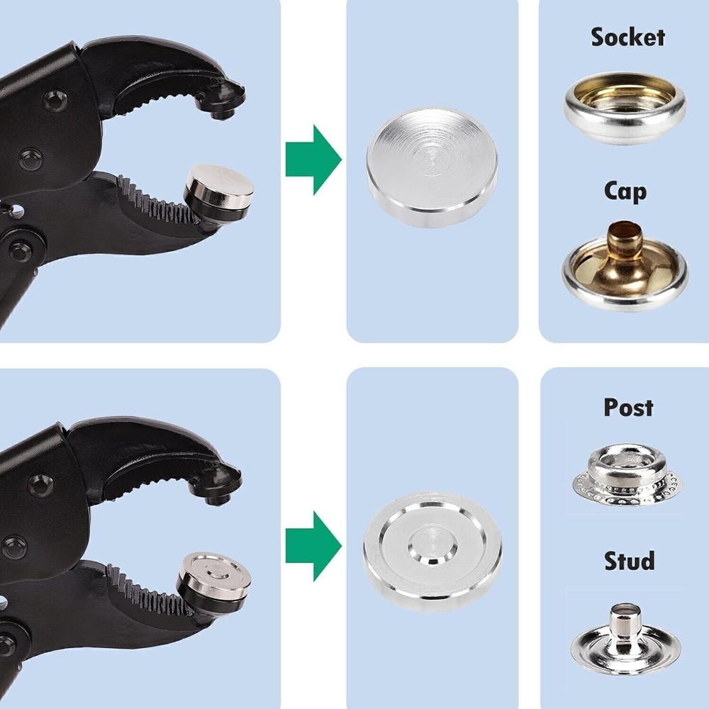 Heavy Duty Snap Fastener Tool Adjustable Snap Setter Tool Snap Installation US