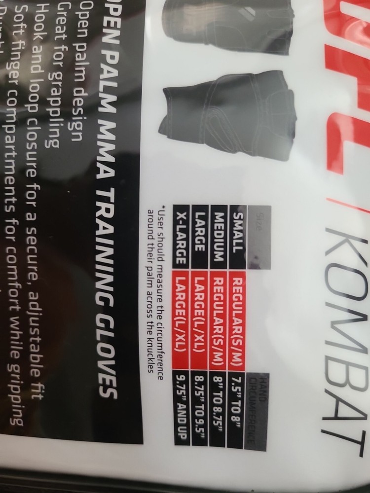 UFC Blue Open Palm MMA Training Gloves Size Small/Medium