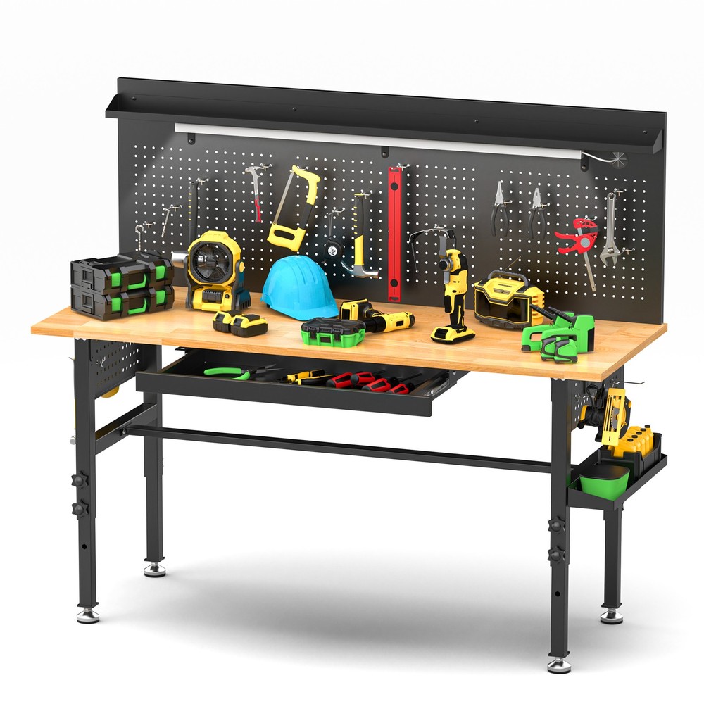 60″ Workbench with Drawers  2000 lbs Capacity Adjustable Height NEW