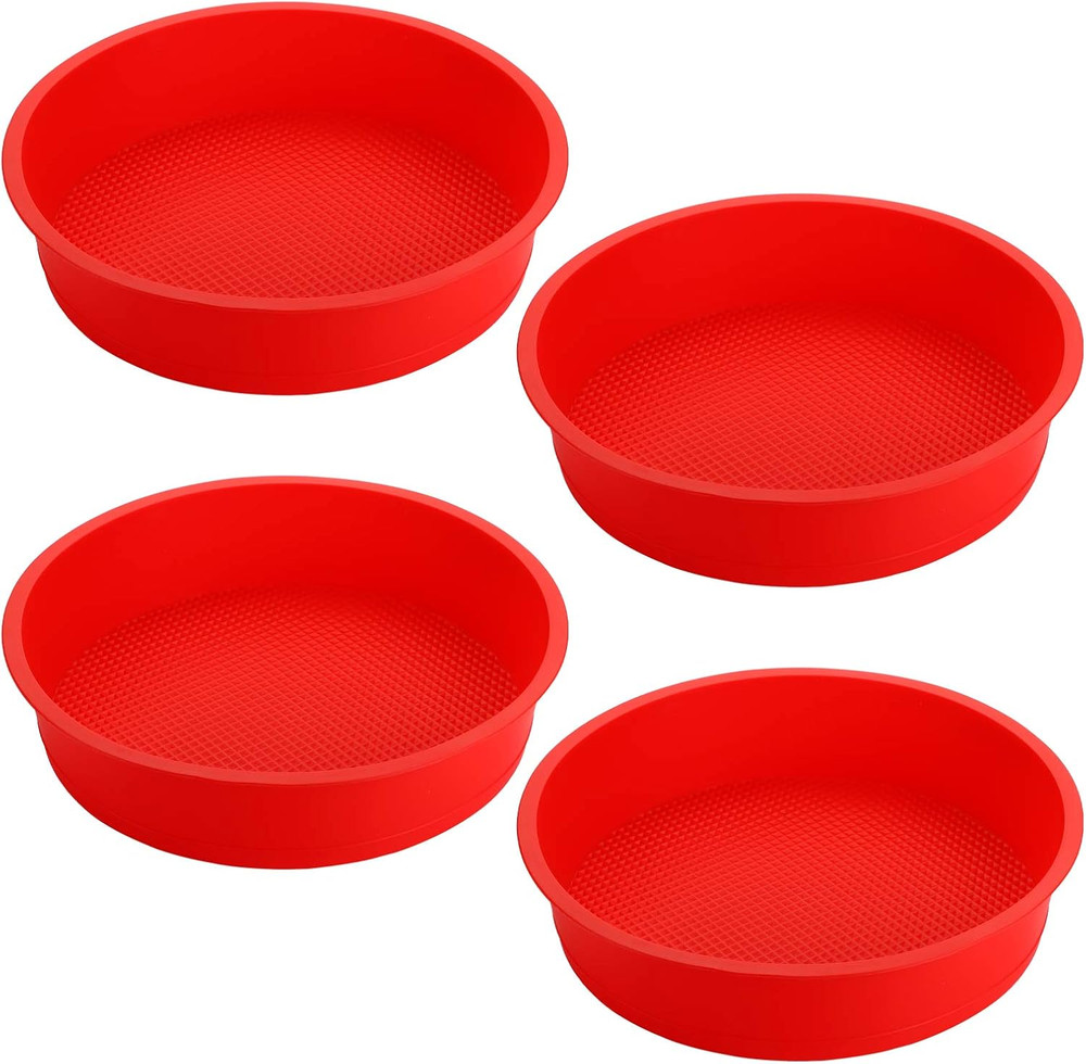4 Pack 9" Silicone round Cake Pans, Silicone Cake Pans for Baking, Quick Release