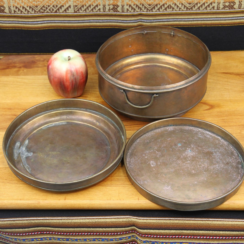 Antique Copper Three Piece Steamer Warmer Pot Insert? Decor Only