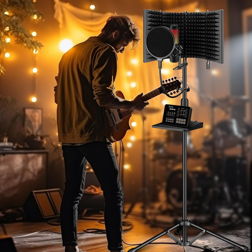 Professional Studio Recording Microphone Isolation Shield, Pop Filter,High De...