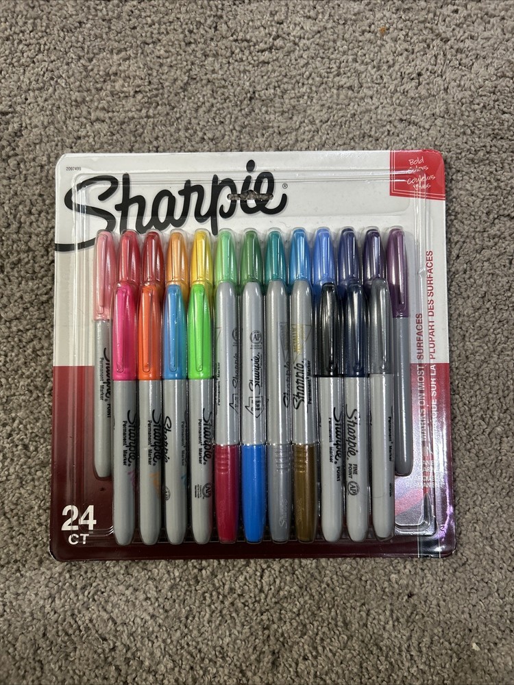 Sharpie Permanent Markers - Original/Metallic/Neon - 24 Count - Fine Tip - New!