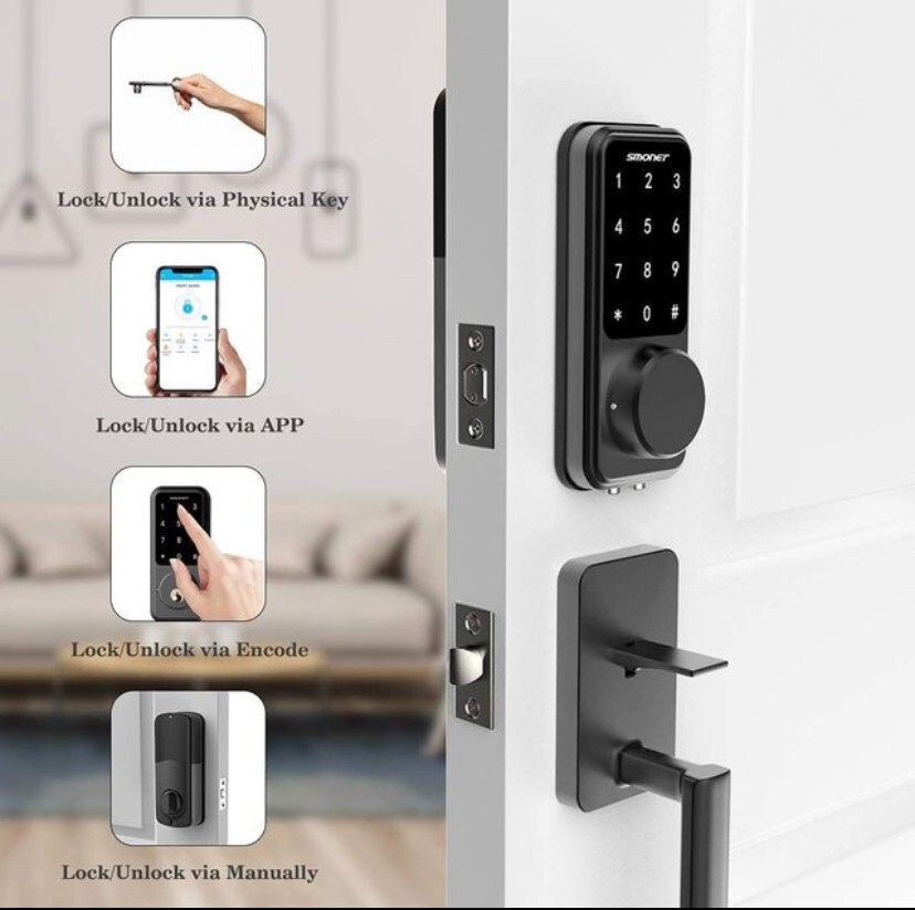 Smart Deadbolt, SMONET Fingerprint Electronic Deadbolt Door Lock