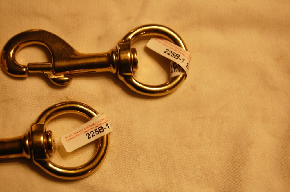 Three Henssgen Brass Snap Hooks 225B-1-1/4"