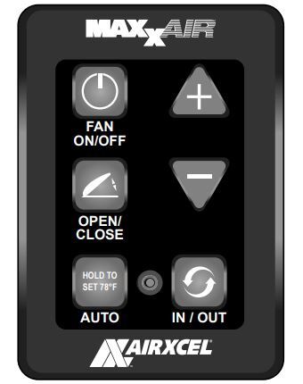 MaxxAir Ventilation Solutions 00A03650K Roof Vent Remote Control Black