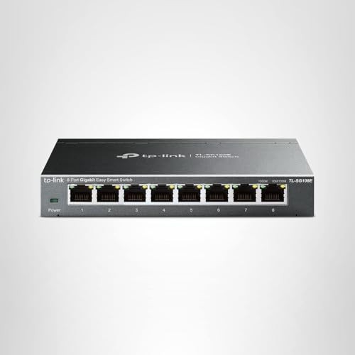 TP-Link 8 Port Gigabit Switch | Easy Smart 8 | Enhanced Features, Black