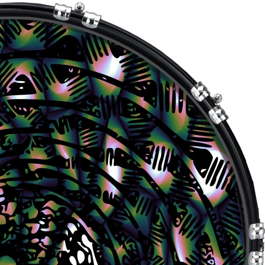22" Custom Bass Kick Drum Front Head Graphical Graphic Spiral 28