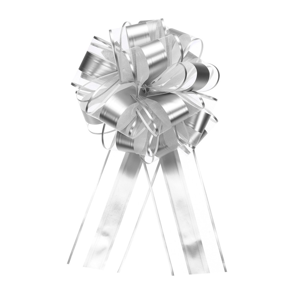 10pcs 11" Large Pull Bow Metallic Gift Wrapping Bows Ribbon Silver