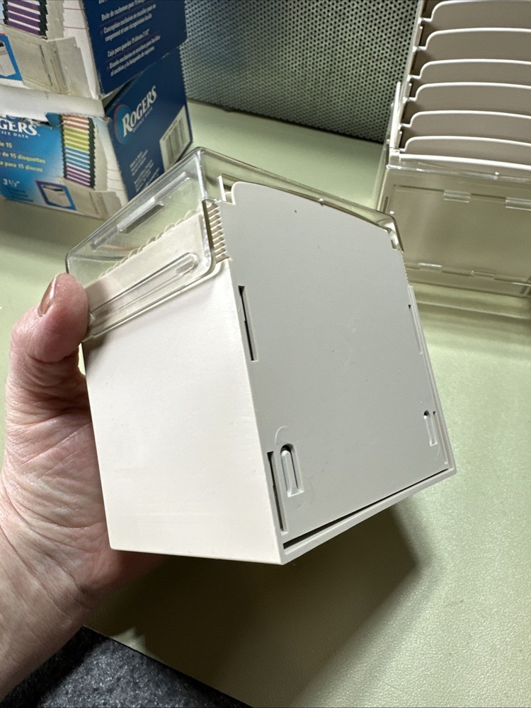 Two 3.5" Diskette Storage Step File Expanding Each Case Holds 15 Disks