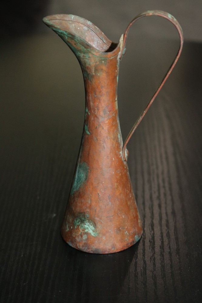 Small Vintage Hand Hammered Copper Pitcher 6"