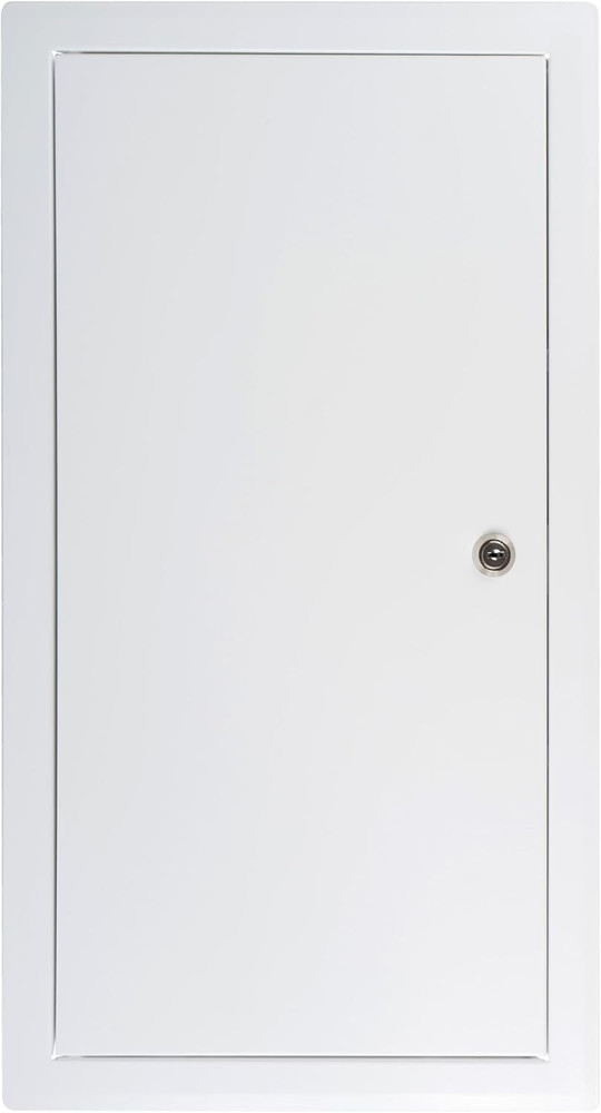 Lockable 10" x 20" White Metal Access Panel for Plumbing & Electrical Services