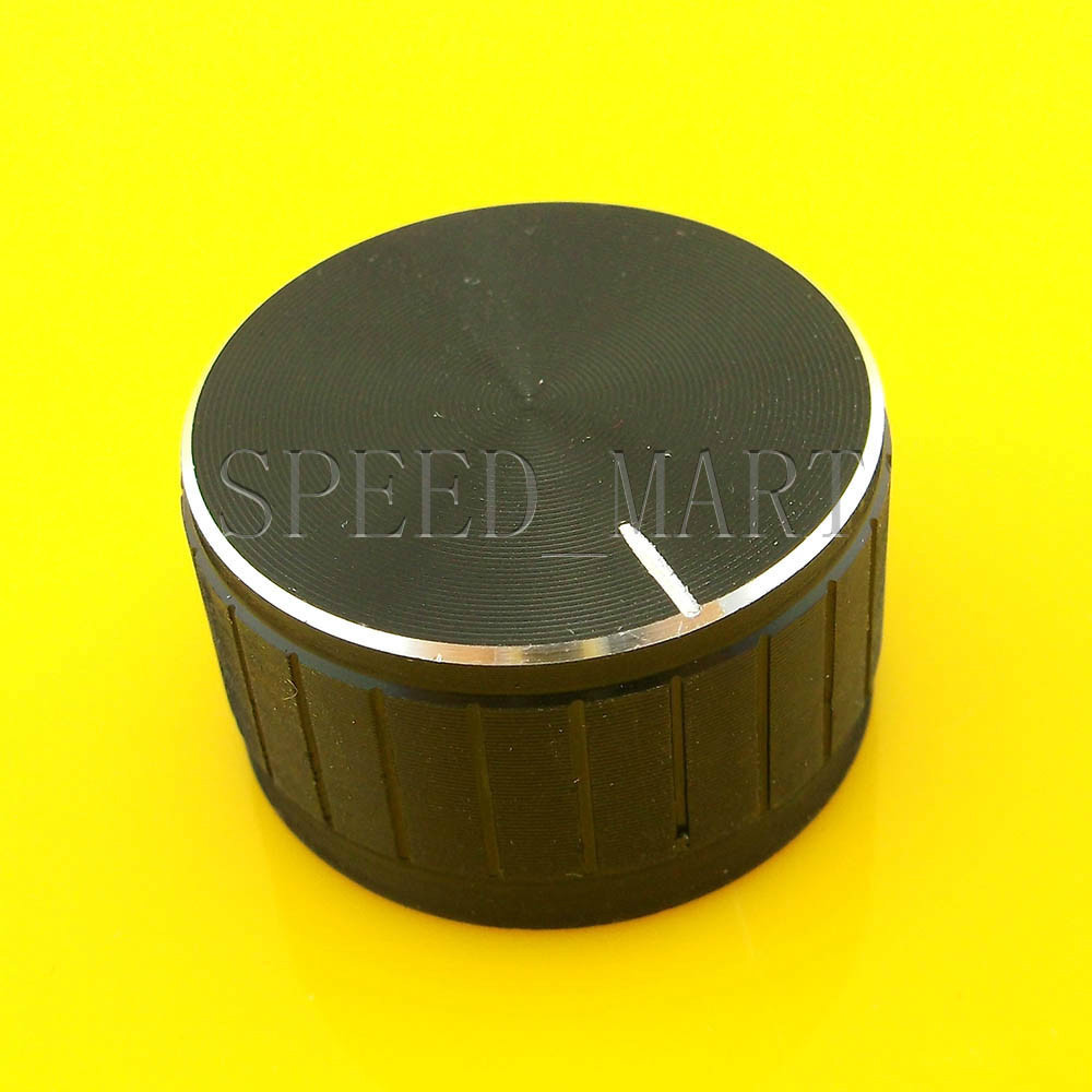 Black Knob 30*17mm Cap Rotary Switch CD Player Volume Pointer Hole 6mm
